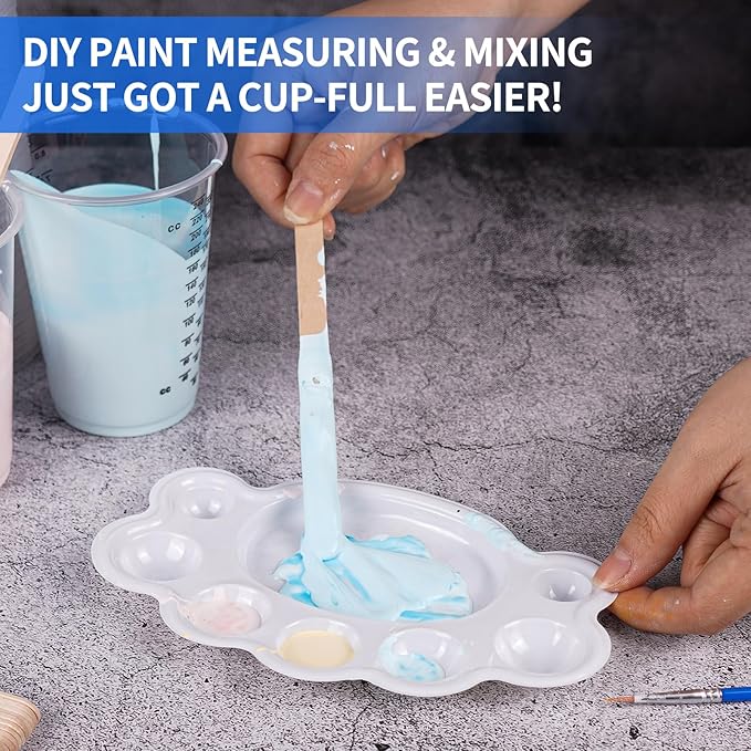 100-Pack Clear Plastic Measuring Cups – Graduated Disposable Mixing Cups for Paint, Resin, Epoxy & Kitchen Use | Durable, Leak-Resistant & Precise Cups for DIY, Crafts, Baking & Labs