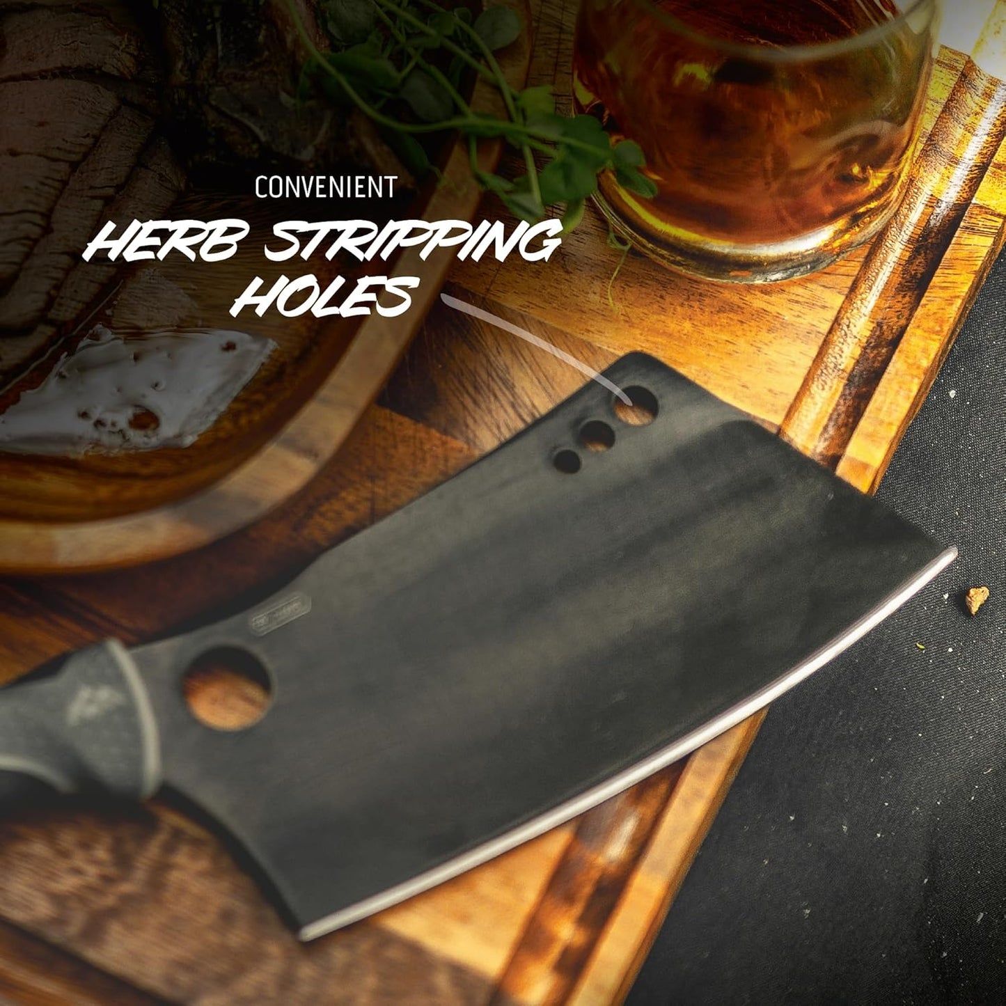 OUTDOOR EDGE ErgoMax Cleaver - Razor Sharp Meat Cleaver and Vegetable Kitchen Knife, Premium Titanium-Coated Steel Blades, Multipurpose Chef Knife for Home and Kitchen with Ergonomic Handle