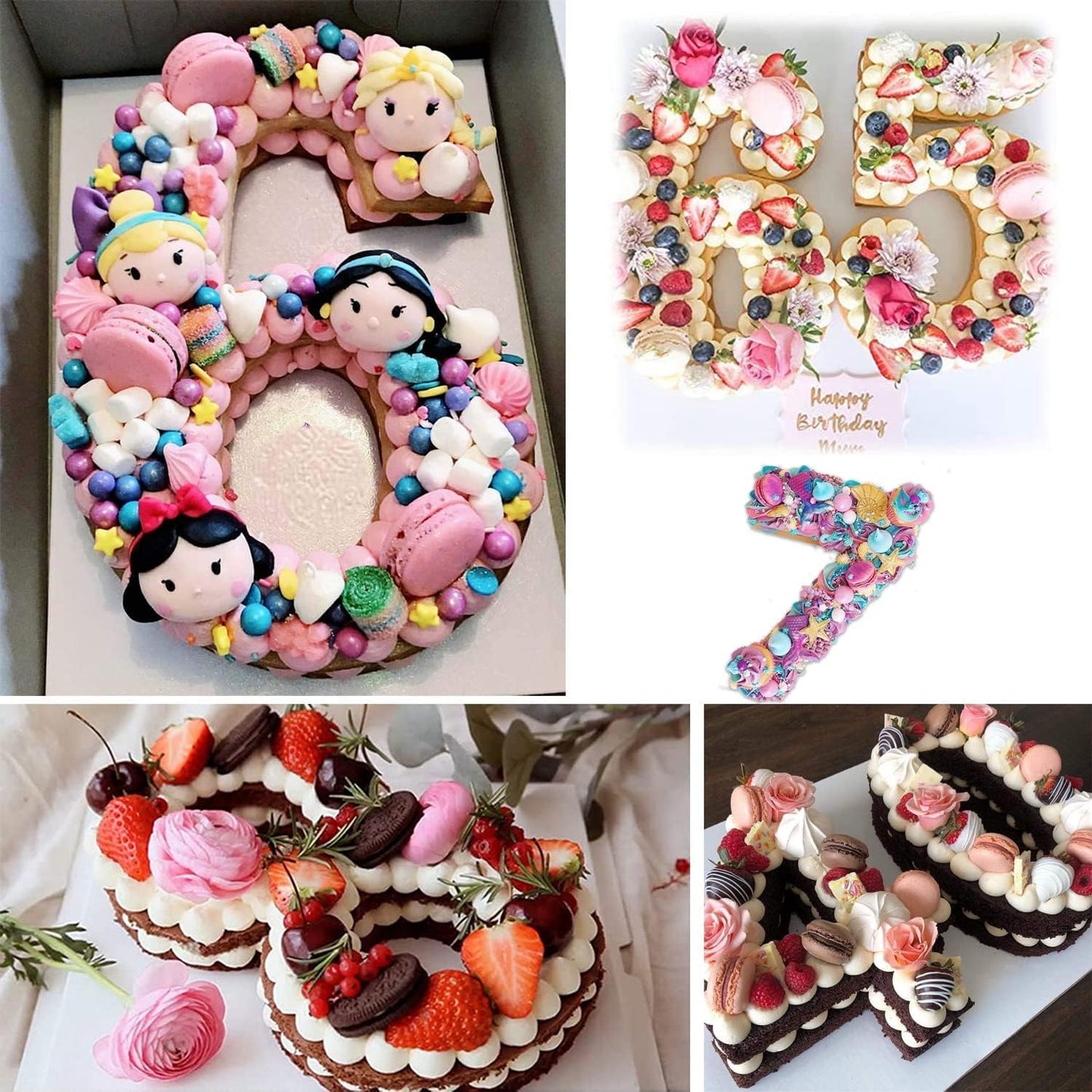 Ducodocu 3D Silicone Cake Pans Large Number Cake Mould Novelty Cake Tins DIY Baking Mold for Birthday Wedding Anniversary 10 inch Number of 6