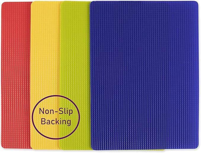 Dexas Heavy Duty Grippmat Flexible Cutting Board Set of Four 8 x 11 inches