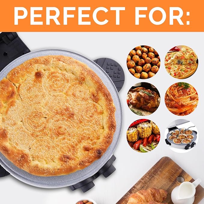 12" Electric Pizza Oven-Countertop Pizza Maker with Timer &Temperatures Control, Perfect for Pizzas/Pancake/Quesadillas/Cookies (12in)