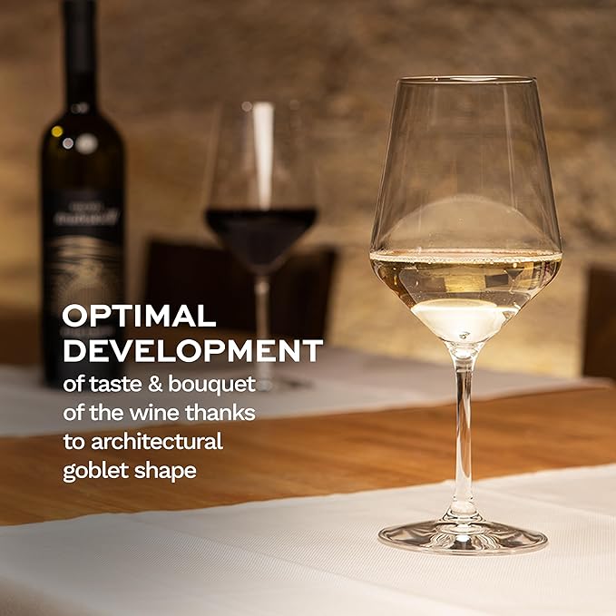 Stölzle Lausitz White Wine Glasses Revolution 6-Piece Set 12 1/4 oz – Wine Glasses Ideal for Heavy Wines & Medium-Bodied Reds – Elegant Wine Goblet – Dishwasher Safe & Made in Germany