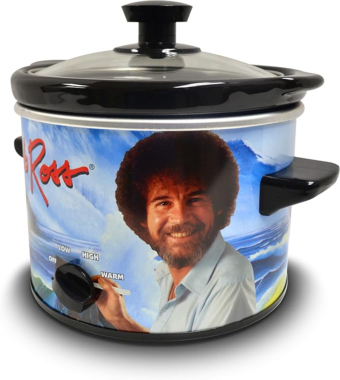 Uncanny Brands Bob Ross 2 Quart Slow Cooker- Happy Little Tree Appliance