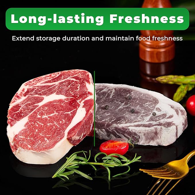 Vacuum Sealer Bags,50 PCS 6"×10" Textured Vacuum Sealing Bags,Commercial Grade, BPA Free, Heavy Duty,Great for Food Storage Meal Prep or Sous Vide Cooking.