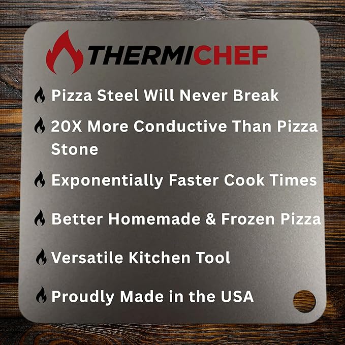16" by 16" Pizza Steel (3/16" Standard Thickness) - Multipurpose Cooking Steel for Ovens & Grills - Made in the USA