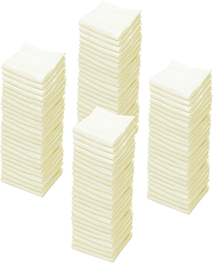 Dish Cloths Cotton| Kitchen Wash Cloth | Shop Towels Absorbent and Lint Free Flour Sack| Dishcloths for Kitchen Washing Dishes| Thick Absorbent Quick Dry Dish Rags | 100 Pack 13"x13" Natural