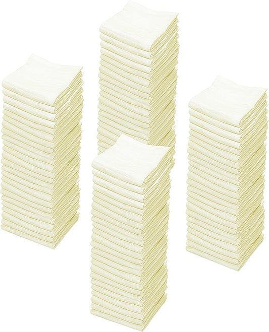 Dish Cloths Cotton| Kitchen Wash Cloth | Shop Towels Absorbent and Lint Free Flour Sack| Dishcloths for Kitchen Washing Dishes| Thick Absorbent Quick Dry Dish Rags | 100 Pack 13"x13" Natural