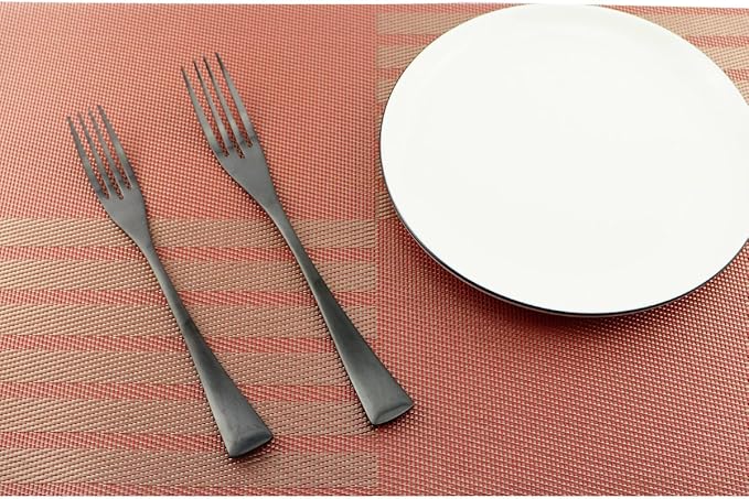 6-Piece Flatware Set,Extra Thick Heavy Duty - 18/10 Stainless Steel Cutlery Sets,High Matte Finish Black Flatware Sets Service for 1,Multipurpose Use for Home,Kitchen,Tableware Utensil Sets