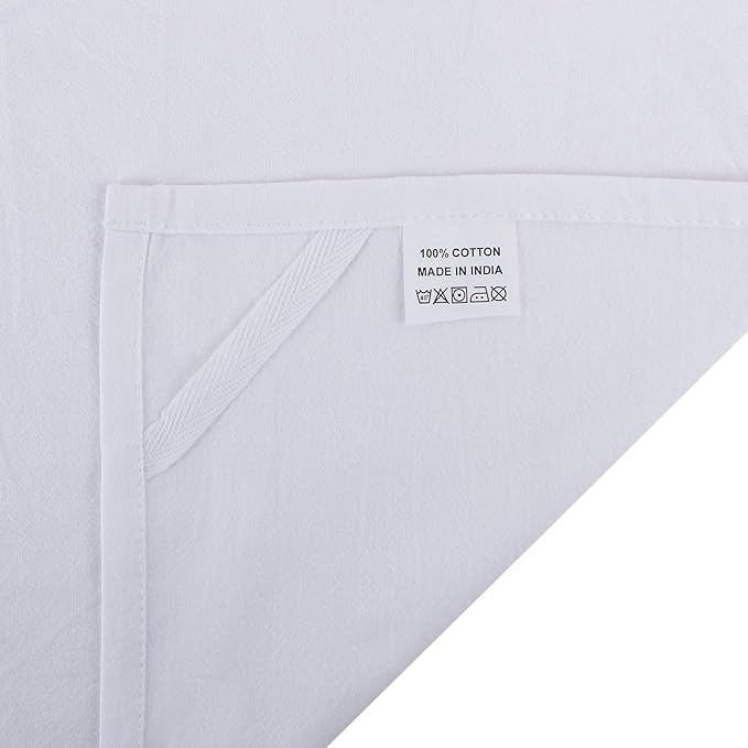 DG Collections 100% Cotton Flour Sack Towels – 50 Pack, 27x27 Inches, White, Lint-Free, Pre-Washed, Hemmed Edges – Reusable Kitchen Towels for Cleaning, Embroidery, Printing & Crafts - White