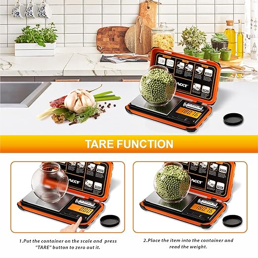 Precision Pocket Scale, 200gx0.01g Jewelry gram Scale, Digital Food Scale with LCD Display, one-Click Conversion 6 Units, mini Scale for Kitchen/Powder/Coffee/Coins(Battery Included)