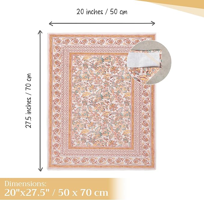 Maison d' Hermine Kitchen Towels Set of 3 100% Cotton 20" x 27.5" Reusable Cloth Tea Dish Towels Absorbent with Hanging Loop for Kitchen Dining Thanksgiving Christmas Decorations (Nila)