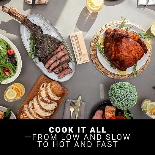 MEATER Pro Duo: Wireless Smart Meat Thermometer | 1000°F High Heat Resistance | Long Range | Dual Probes | Six Sensors | BBQ, Oven, Grill, Smoker, Air Fryer, Deep Fryer | iOS & Android App