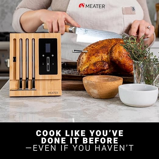 MEATER Block: WiFi Smart Wireless Meat Thermometer | 4 Probes, Long Range | Perfect for BBQ, Oven, Grill, Kitchen, Smoker, Air Fryer | Apple Watch, Alexa Compatible | iOS & Android App