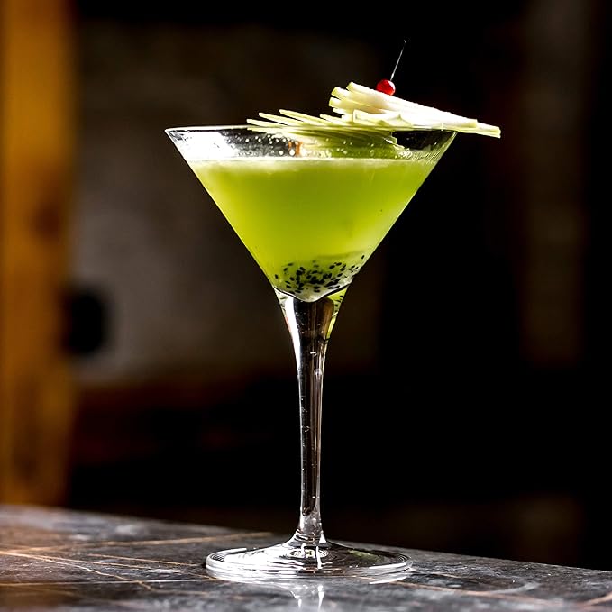 JEKOSEN Crystal Martini Cocktail Glasses 9 Ounce Set of 4 With Premium Gift Box Premium Strong Lead-Free Clear for Bar Martini