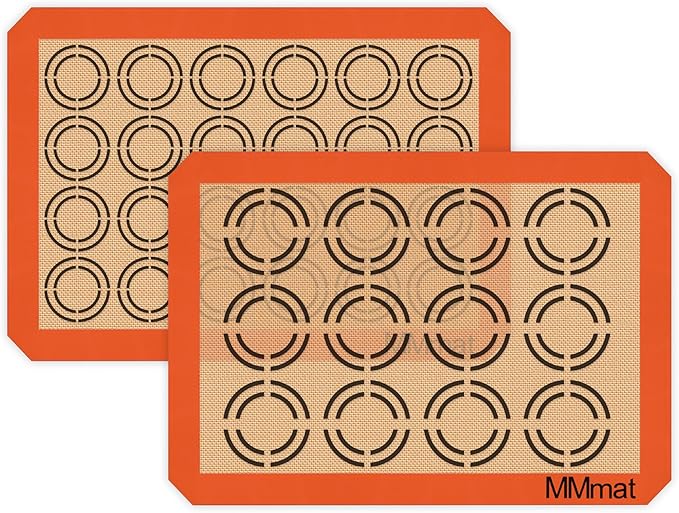 Silicone Baking Mats - Best German Silicone - Non Slip Silicone Baking Sheet, Non Stick Reusable Silicone Mats for Baking, Oven Liner, Counter Mat - 2 Half Sheets Cookie Baking Mats