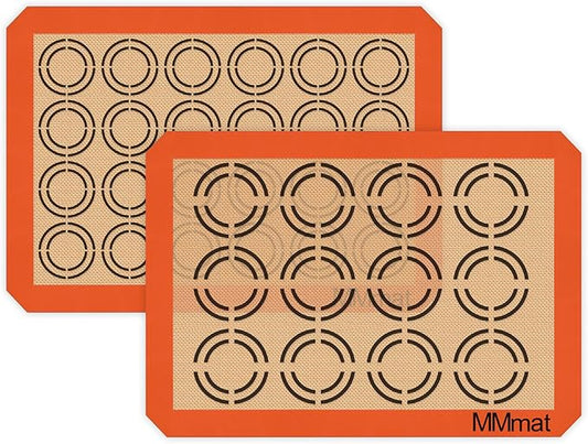 Silicone Baking Mats - Best German Silicone - Non Slip Silicone Baking Sheet, Non Stick Reusable Silicone Mats for Baking, Oven Liner, Counter Mat - 2 Half Sheets Cookie Baking Mats