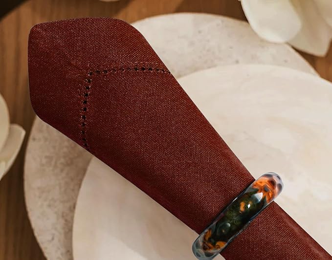 Bedding Craft Cotton Cloth Dinner Napkins Set of 12 – 18x18 Poppy Red with Frayed Fringe – Machine Washable Fabric Napkins for Weddings, Baby Showers, Parties & Daily Dining