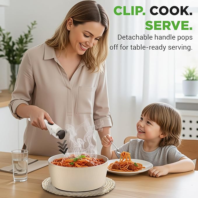 NutriChef 18-Piece Ceramic Cookware Set with Detachable Handles, Non Stick Pots and Pans, PTFE-Free Natural Ceramic Coating, Space-Saving Design, Oven & Stove Safe, Includes Utensils, Cream