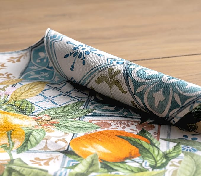 Maison d' Hermine Placemats Set of 4 100% Cotton Washable Cloth Place Mats, Reusable Table Mats for Kitchen Dining Decoration, Party, Wedding, Restaurant Spring/Summer (Agrume, 13" x 19")