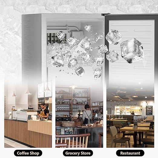 Coolake 15" Commercial Under Counter Ice Maker, 80LBS/Day Built-in Freestanding Cube Ice Machine, Self-Cleaning & Removable Filter, Stainless Steel Ice Machine with 30LBS Storage for Home Bar