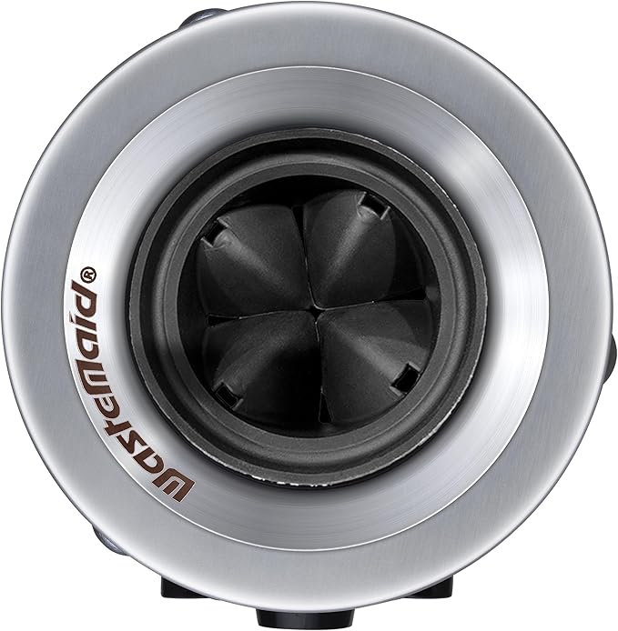 Waste Maid 10-US-WM-458-SL-3B Garbage Disposal Anti-Jam Stainless Steel Food Waste Grinding System, 3/4 HP Slim Line, Black