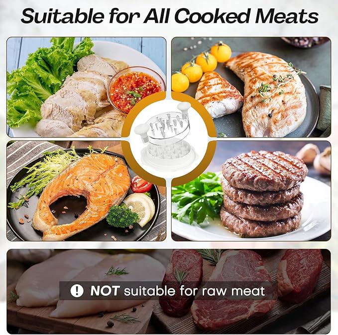 10'' Pro Chicken Shredder Tool Twist Large for Kitchen, BPA-Free Food-Safe Meat Grinder, Visible Chicken Breast Meat Shredder with Strong Anti-Slip Bottom & Ergonomic Handle, White