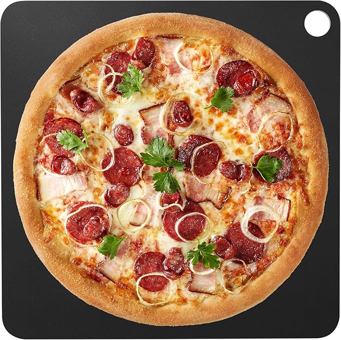 1MORE Pizza Steel for Oven,13"x13"Steels Pizza for Grill,1/4" Thick Pre-Seasoned Pizza Cooking Steel for Artisan Pizza, Bread, BBQ Restaurant-Quality Crisp Crust | Perfect for Oven Baked