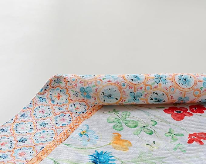 Maison d' Hermine Placemats Set of 4 100% Cotton Washable Cloth Place Mats, Reusable Table Mats for Kitchen Dining Decoration, Party, Wedding, Restaurant Spring/Summer (Summer Whisper, 13" x 19")