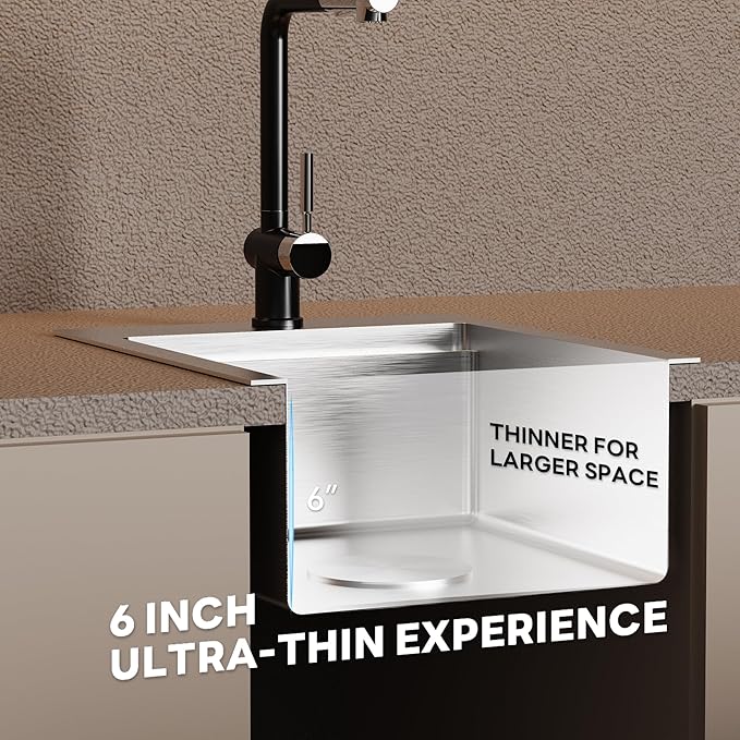 TORVA Kitchen Bar Sink, 13x17inch RV Kitchen Sink, 16 Gauge Stainless Steel Topmount Single Bowl Sink with Cutting Board - 6 Inches Deep Bar/Prep Basin