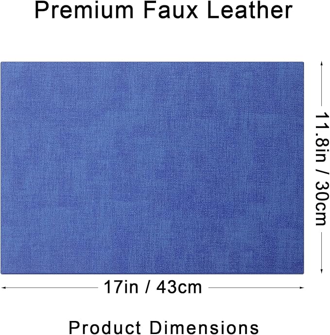 homing Faux Leather Heat Resistant Placemats 6 Packs, Waterproof Wipeable Dining PU Place Mats for Indoor & Outdoor, Easy to Clean, Sea Blue