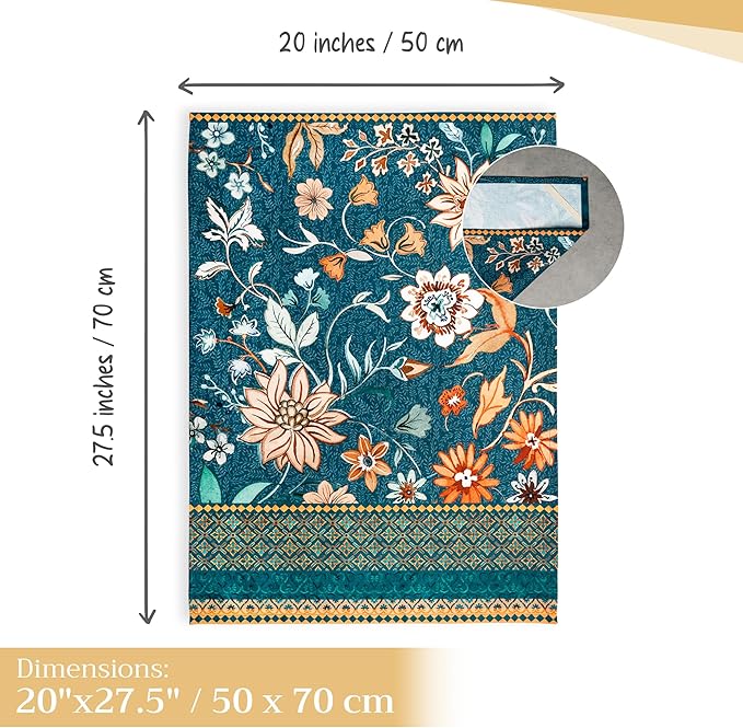 Maison d' Hermine Kitchen Towels Set of 3 100% Cotton 20" x 27.5" Reusable Cloth Tea Dish Towels Absorbent with Hanging Loop for Kitchen Thanksgiving Christmas Decorations (Luxury Loft - Dark Teal)