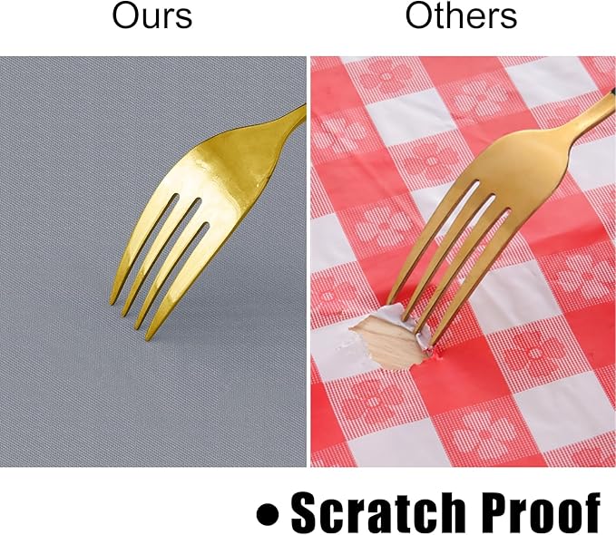 homing Rectangle Vinyl Tablecloth, Waterproof Spillproof Plastic Flannel Backed Table Cloth, Wipe Clean Table Cover for Dining, Buffet Parties and Camping (Grey, 60" x 102")