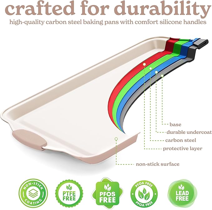 Country Kitchen Nonstick Stackable Bakeware Set - Durable, Easy Release Baking Set- 22 Pc. Includes Silicone Muffin Cups