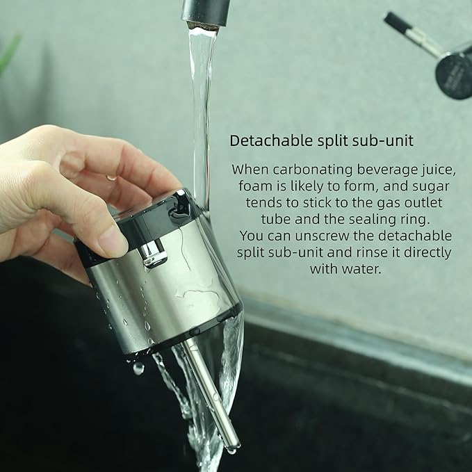 Sparkling Water Maker - 304 Stainless Steel Soda Maker, Multi-Beverage Compatibility & Enhanced Bubbles, Ideal for Homemade Diy Carbonated Water Machine(CO2 Carbonator NOT Included)