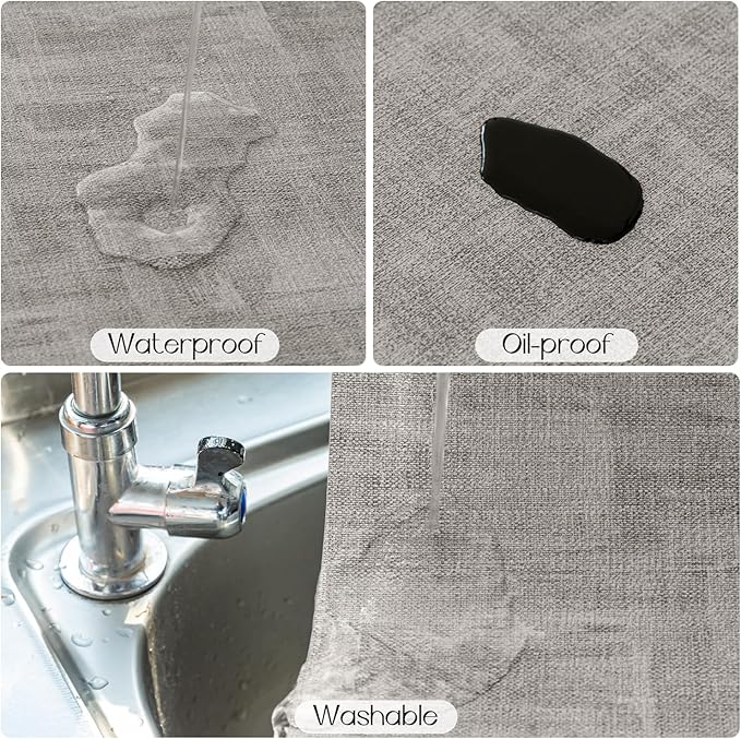 Romanstile Reversible Vinyl Placemats Set of 4, Faux Leather 100% Waterproof Oil-proof Wipeable Place Mats, Heat Resistant Dual Sided Table Mats for Kitchen/Dining/Party (Grey Nave Blue, 12 x 17 Inch)