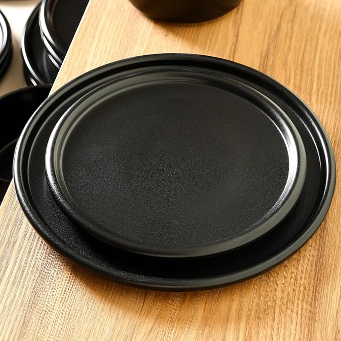 Stone Lain Eden 4-Piece Dinner Plate Set Stoneware, Black