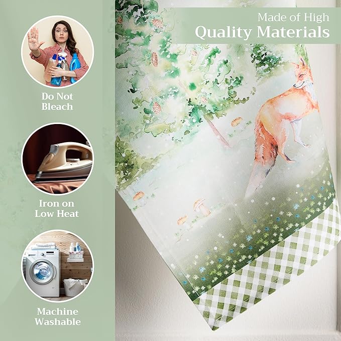 Maison d' Hermine Kitchen Towels Set of 3 100% Cotton 20" x 27.5" Reusable Cloth Tea Dish Towels Absorbent with Hanging Loop for Kitchen Dining Thanksgiving Christmas Decorations (Winter Mornings)