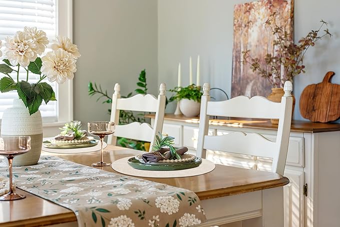 homing Round Faux Leather Placemat and Coaster 4 Packs, Washable Heat Resistant Dining Place Mats, Wipeable Double-Sided Table Mats for Indoor and Outdoor, Diameter 13 and 3.93 inch, Beige