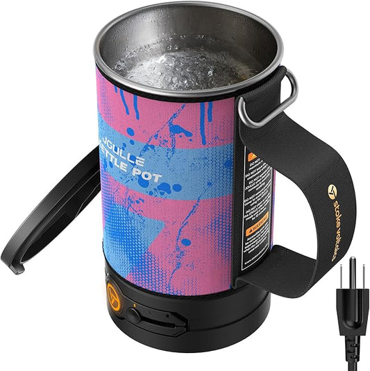 Electric Kettle, Portable Water Boiler for Coffee & Tea, 304 Stainless Steel Mini Tea Kettle, 500W Fast Boiling Water with Auto Shut-Off, Camping & Travel Essentials