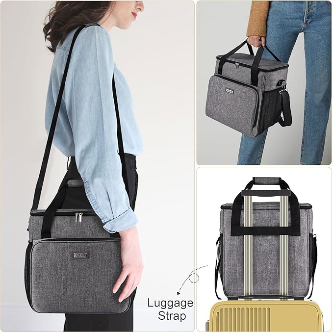 BAGLHER Coffee Maker Travel Bag Compatible with Keurig K-Classic、Keurig K-Elite、Keurig K-Compact or Other Accessories, Portable Coffee Maker Case with Shoulder Strap for Travel, Grey