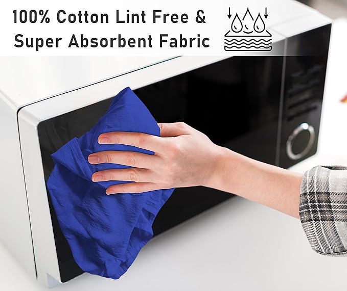 RUVANTI Flour Sack Towels 6 Pack 28x28 Inch, 100% Cotton Tea Towel, Reusable, Machine Washable, Absorbent BarTowels - Dish Cloth Perfect for Drying Dishes & Cleaning - Navy