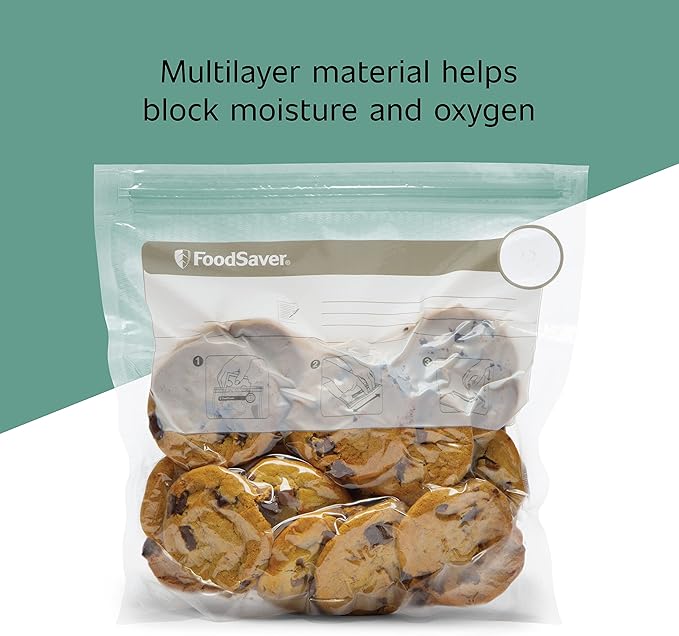 FoodSaver 1-Quart BPA-Free Multilayer Construction Vacuum Zipper Bags
