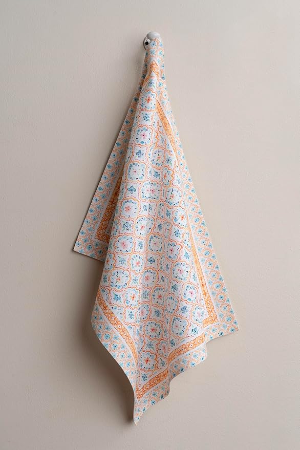 Maison d' Hermine Kitchen Towels Set of 2 100% Cotton 27.50" x 20" Reusable Cloth Tea Dish Towels Absorbent with Hanging Loop for Kitchen, Dining, Cocktail Parties Spring/Summer (Summer Whisper)