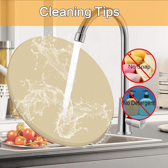 Round Pizza Stone, Heavy Duty Cordierite Pizza Grilling Stone, Baking Stone, Pizza Pan, Perfect for Oven, BBQ and Grill, Thermal Shock Resistant, Durable and Safe, 12 Inch Round, 4.6Lbs