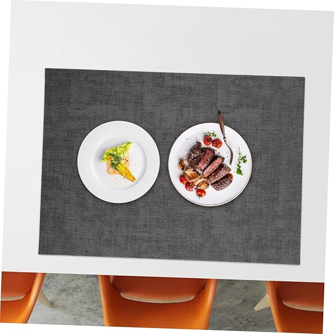 2pcs Reversible Faux Leather Placemats Heat Resistant Non-Slip Dining Table Mats with Spillproof Surface for Indoor Outdoor Use