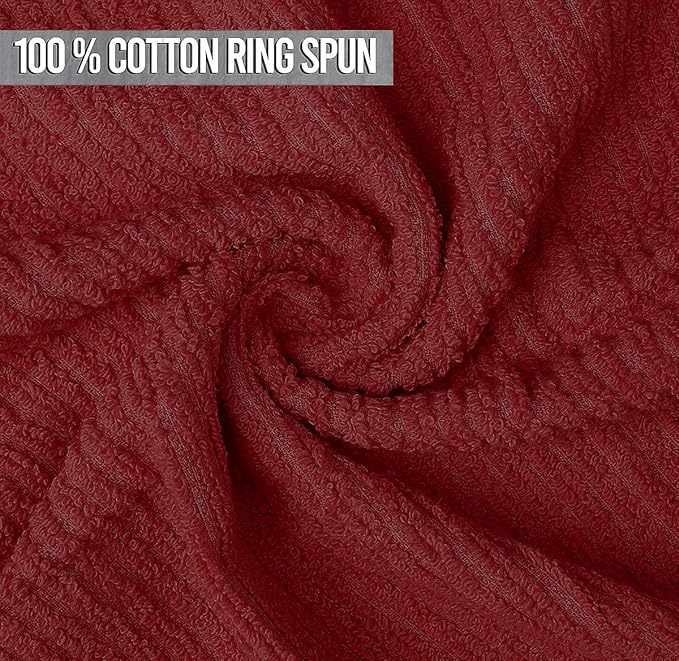 Softolle Bar Mop Towels, Pack of 12-16x19 Inches - 100% Cotton Super Absorbent Towels, Multi-Purpose for Home and Bar Cleaning (Red)