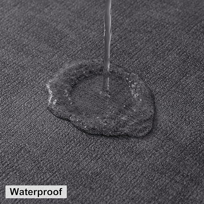 homing Round Faux Leather Placemat and Coaster 6 Packs, Washable Heat Resistant Dining Place Mats, Wipeable Double-Sided Table Mats for Indoor and Outdoor, Diameter 13 and 3.93 inch, Charcoal