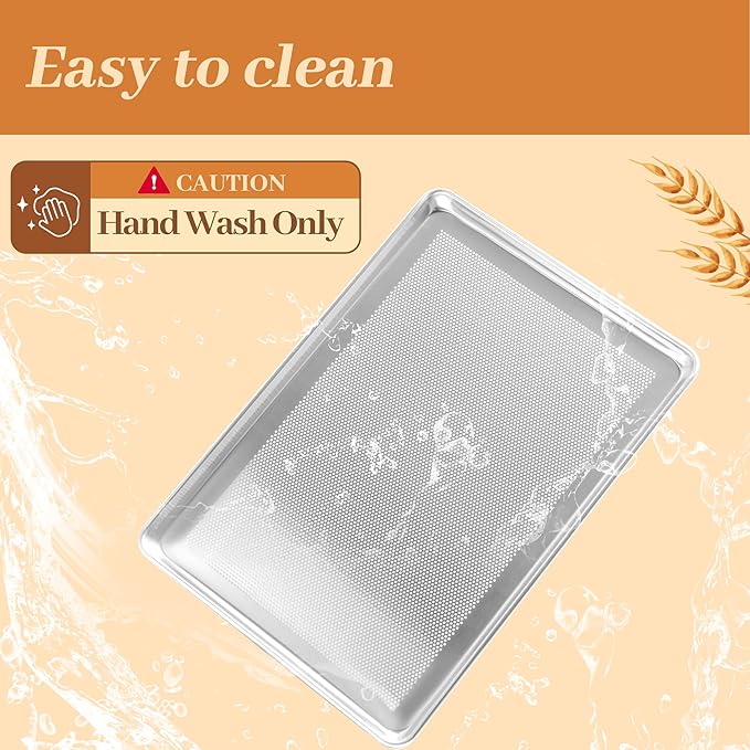 12 Pack Half Size Baking Sheet Pans Perforated, Aluminum Commercial Cookie Sheets Non-Stick, 18"x13"