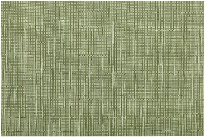 SHACOS Placemats Set of 6 Woven Vinyl Place Mats for Dining Table Wipe Clean Non Slip Christmas Table Mats (6, Olive Green)