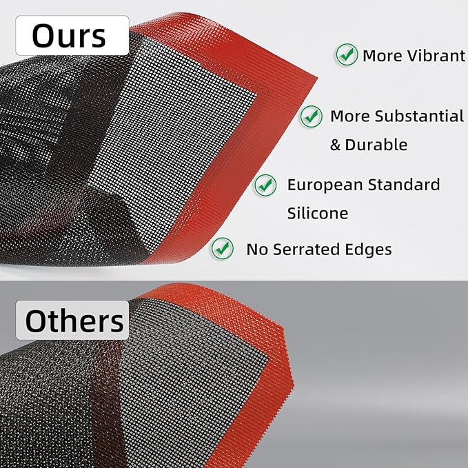 Perforated Silicone Baking Mats for Quarter Sheet, 2 Pcs Non-Stick Eclair Baking Mats for 9x13 Cookie Sheet, Reusable Baking Sheet Liners Compatible with Nordic Ware Naturals Quarter Sheet